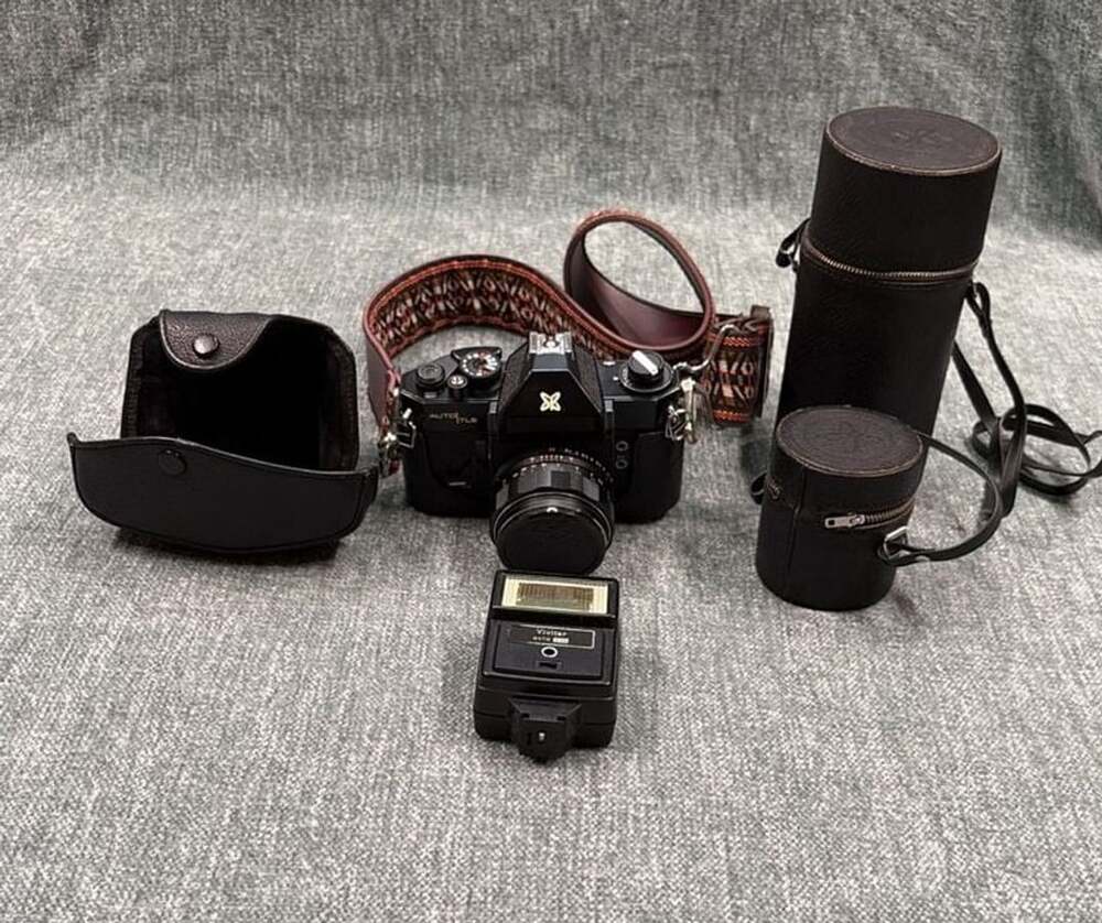 Sears Auto TLS 35mm Film Camera Bundle Untested with Lenses and Flash